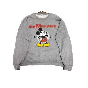 Mickey Mouse Sweatshirt Womens Medium Pullover Gray Walt Disney World